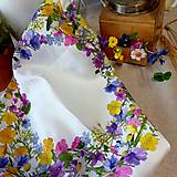 Úžitkový textil - Utierka, obrusok " Kvetinový veniec " - 15404598_