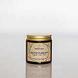 Sviečky - VÝPREDAJ - Sviečka zo sójového vosku s DREVENÝM knôtom v hnedom skle - AROMATHERAPY - Eukalyptus-Mäta-Gáfor - 105g/28hod - 15403704_