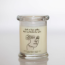 Svietidlá a sviečky - AKCIA - Sviečka s DREVENÝM knôtom zo sójového vosku v skle - WomanPower 1 - 15402287_