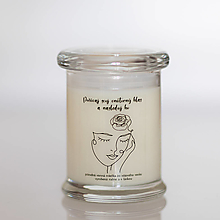 Svietidlá a sviečky - Sviečka s DREVENÝM knôtom zo sójového vosku v skle - WomanPower 6 - 15402400_