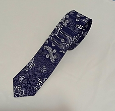 Pánske doplnky - kravata folk "modrotlač" rôzne varianty (2. "patchwork") - 15404122_
