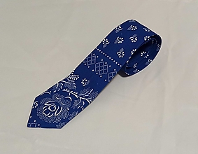 Pánske doplnky - kravata folk "modrotlač" rôzne varianty (4.) - 15404240_