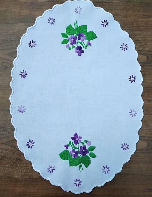Úžitkový textil - Ručne vyšívaná dečka PS41 oválna 48x33cm - 15405129_