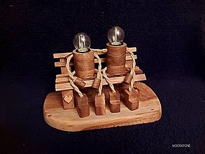 Svietidlá - Zamilované lampy-stolná lampa z orechového dreva s pripojenim do zásuvky - 15403684_