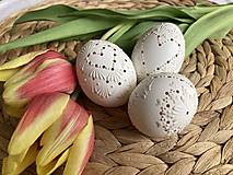 Dekorácie - veľkonočné vajíčka snehobiele - 15405203_