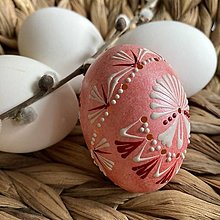 Dekorácie - veľkonočné vajíčka metalické ružové (v2 diagonálne - symetrické I.) - 15405172_