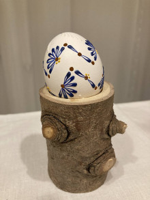 Dekorácie - veľkonočné vajíčka pastelové (v13 modrý cik-cak - symetrický) - 15405228_