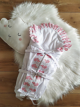 Detský textil - Biela zavinovačka s ružovo bielou madeirou - B1 - 15402233_