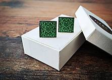 Pánske šperky - Vzorované zelené manžetové gombíky - 15406152_