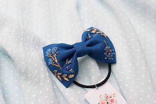 Detské doplnky - Vyšívané mašličky Čučoriedka ♡ (Lesné plody) - 15406260_