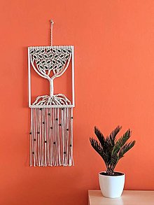 Dekorácie - Macramé biely strom - 15405853_