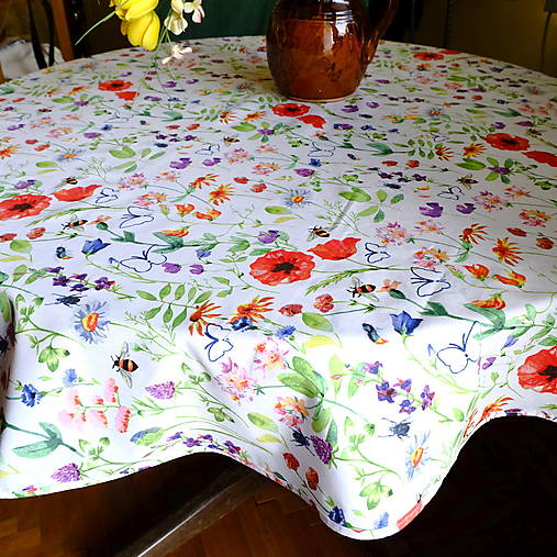 Úžitkový textil - Bavlnený okrúhly obrus priemer 140 cm - 15405474_