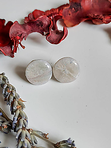 Náušnice - Priehľadné perleťové napichovacie náušnice OPAL (10 mm) - 15411310_