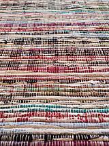 Úžitkový textil - Ručne tkaný koberec, pestrofarebný Folk - 15409446_