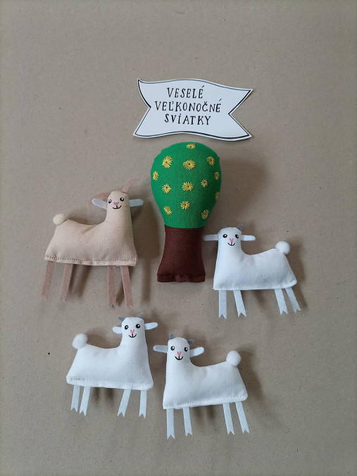 Magnetky - Veľkonočné prianie - kozia rodinka - 15409858_
