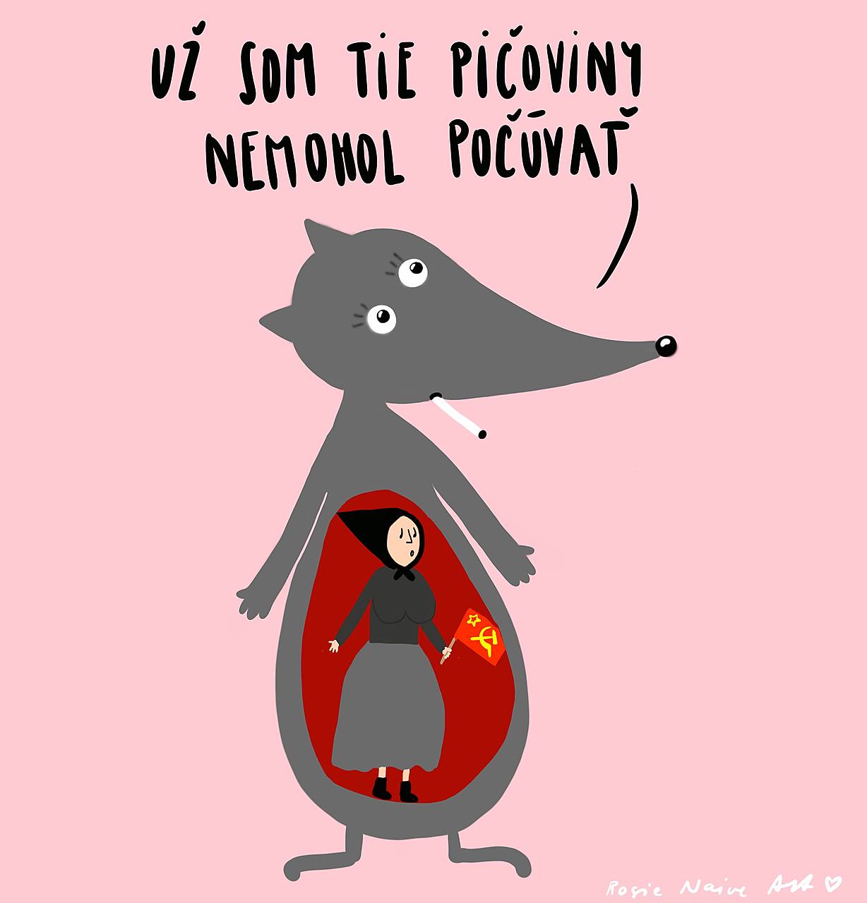 Babka a vlk,  Giclée artprint 30x36