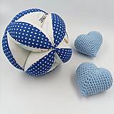 Hračky - Textilná úchopová lopta modrá - 15414410_
