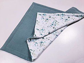 Detský textil - Deka vafľová + eucalyptus - 15412625_