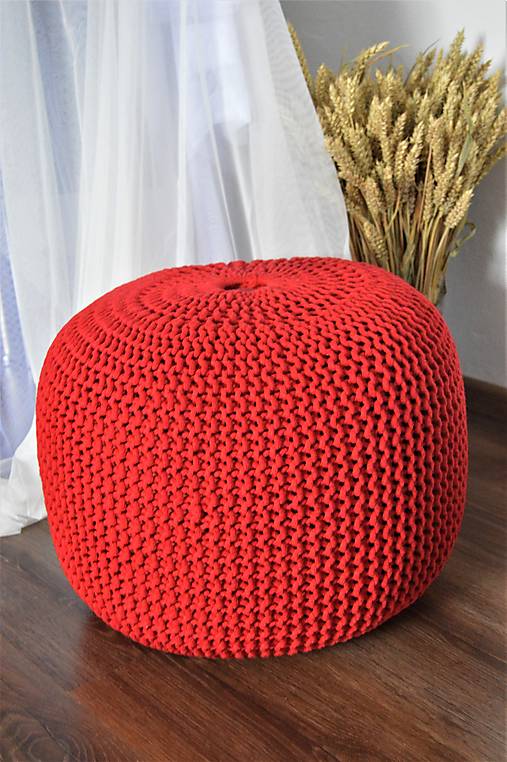 Úžitkový textil - Sedací vak - puff červený - 15413943_