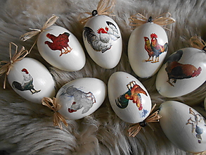 Dekorácie - Sada veľkonočných vajíčok 6 kusov - 15412030_