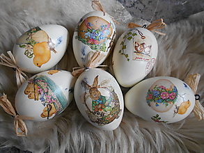 Dekorácie - Veľkonočné vajíčka sada 6 kusov - 15414184_