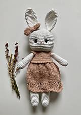 Hračky - Biela zajka s mašličkou - 15413212_
