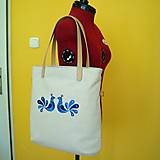 Veľké tašky - Ľanová taška na veľ. A4 / folk 2 (béžovofialová) - 15413638_