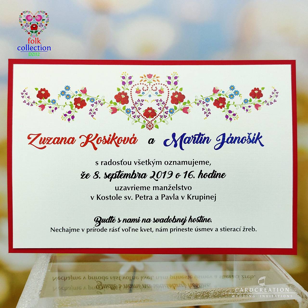 folklórne svadobné oznámenia - d2112