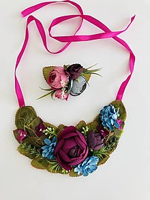 Náhrdelníky - Kvetinkový náhrdelník so sponou - 15413181_