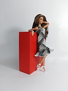 Hračky - Barbie šaty na ramienka s volánom č-10 - 15413874_