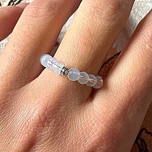 Prstene - Elastic Gemstone Ring / Elastický prsteň z minerálov P0026 (č.1 Opalit s bižutérnou korálkou) - 15415539_
