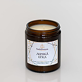 Sviečky - AKCIA - Sviečka zo sójového vosku v hnedom skle - Alpská lúka - 15417486_