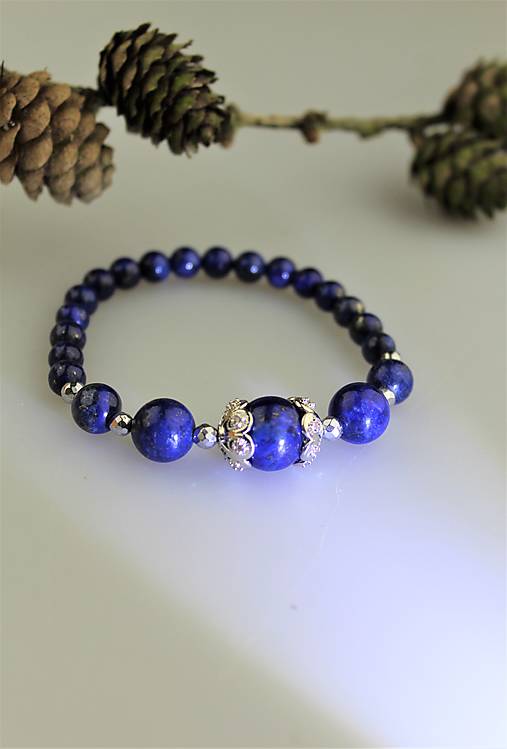 Náramky - lapis lazuli náramok luxusný - 15416913_