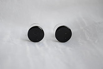 Náušnice - Jednoduché čierne (chirurgická oceľ) (12 mm) - 15415280_