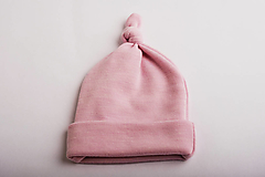 Detské čiapky - Merino čiapočka s uzlíkom - staroružová - 15415341_
