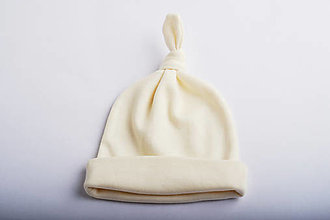 Detské čiapky - Merino čiapočka s uzlíkom - prírodná biela - 15415457_