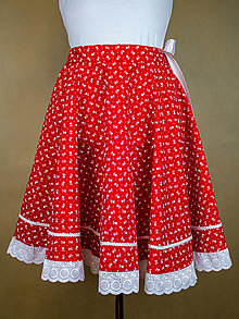 Sukne - Dámska kruhová sukňa červená - vzor tulipán - 15416689_