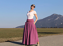 Sukne - Mušelínová sukňa "staroružovo-fialová" - 15418550_