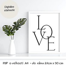 Dekorácie - PDF plagát A4 LOVE  na stiahnutie - 15417314_