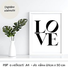 Dekorácie - PDF plagát A4 LOVE 2 na stiahnutie - 15417390_