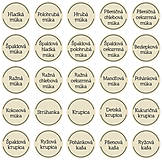 Úložné priestory & Organizácia - Béžovo-čierna nálepka na potraviny 5 cm - 15417345_