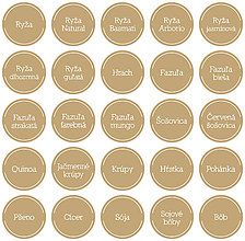 Úložné priestory & Organizácia - Béžovo-biela nálepka na potraviny 5 cm - 15417316_
