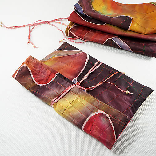 Obalový materiál - Hodvábne vrecko - farby jesene - pošli ma ďalej - 15420481_