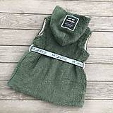 Detské oblečenie - Detská teddy vesta s opaskom - khaki green - 15418831_
