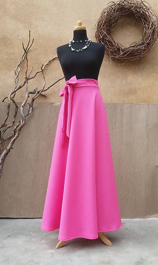 Sukne - DLOUHÁ PŮLKOLOVÁ - MAGENTA - 15420865_