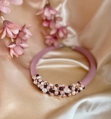 Náhrdelníky - Pošitý perlami – lila - 15421488_