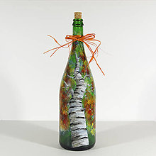 Nádoby - Maľovaný obraz na fľaši - V korune stromu II. - 15419001_
