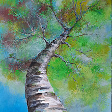 Obrazy - Ručne maľovaný obraz - V korune stromu - 15419970_