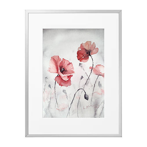 Obrazy - Akvarelový obraz "Poppy" - 15420962_