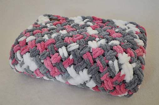 Pletená deka Puffy melírovaná fialová